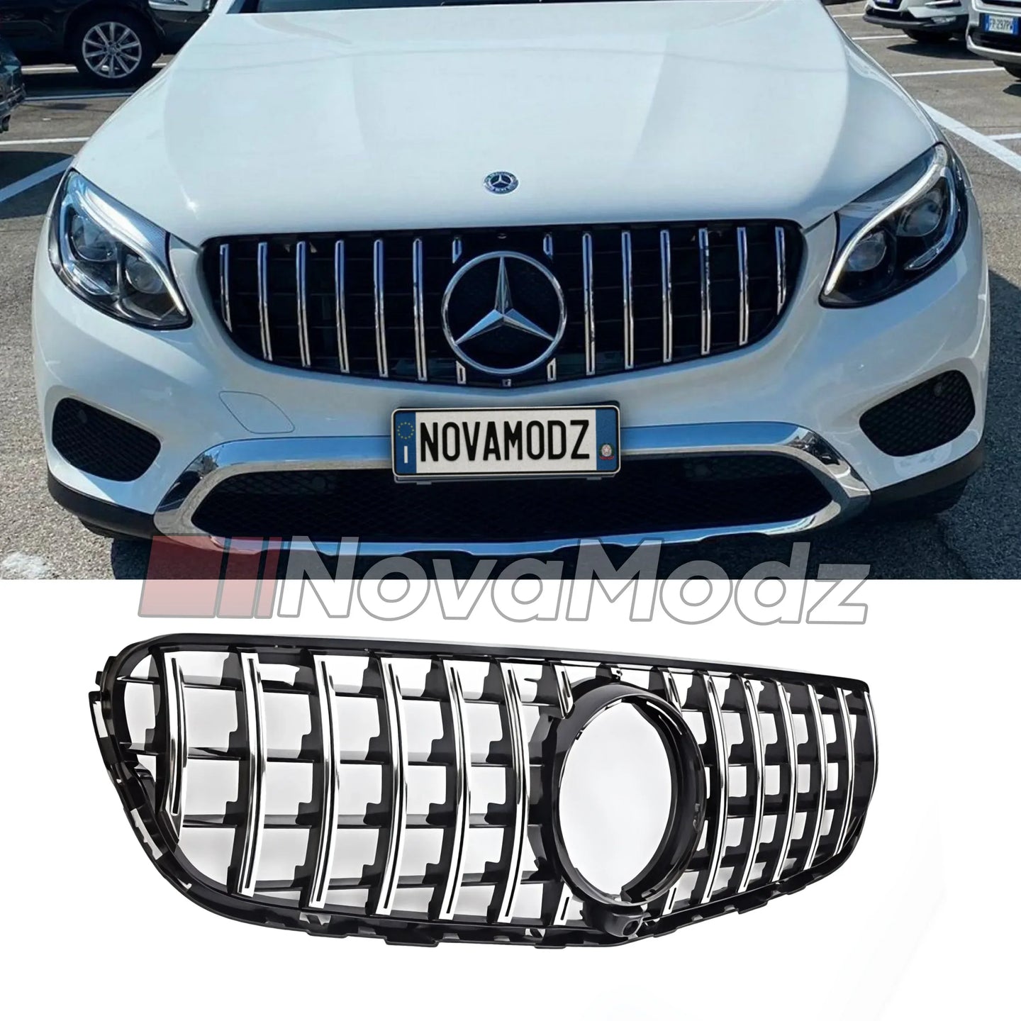 Griglia Panamericana Cromata per Mercedes-Benz GLC W253 2015-2019 | NovaModz