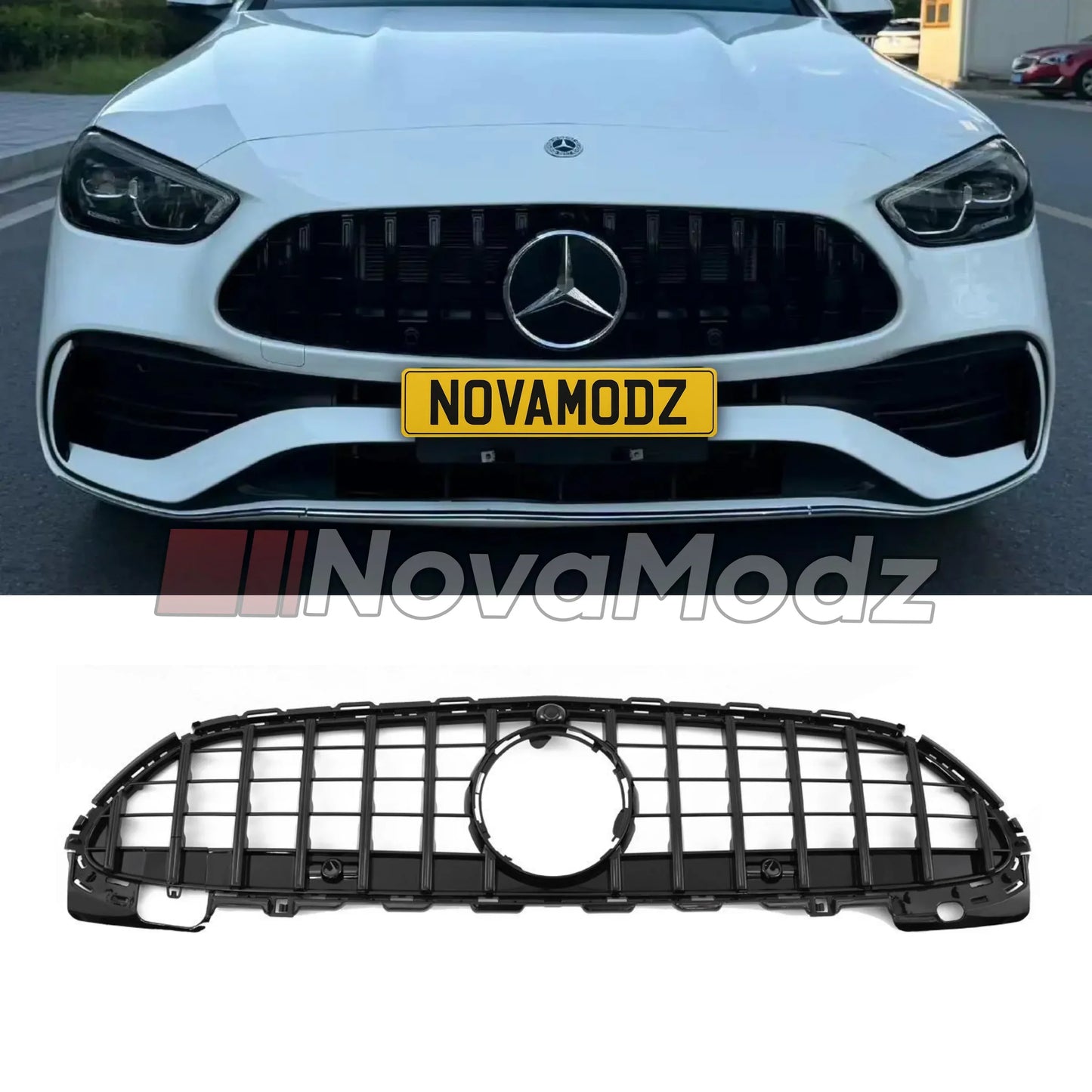 Griglia Panamericana Nero Lucido per Mercedes-Benz Classe C W206 2021 in poi | NovaModz
