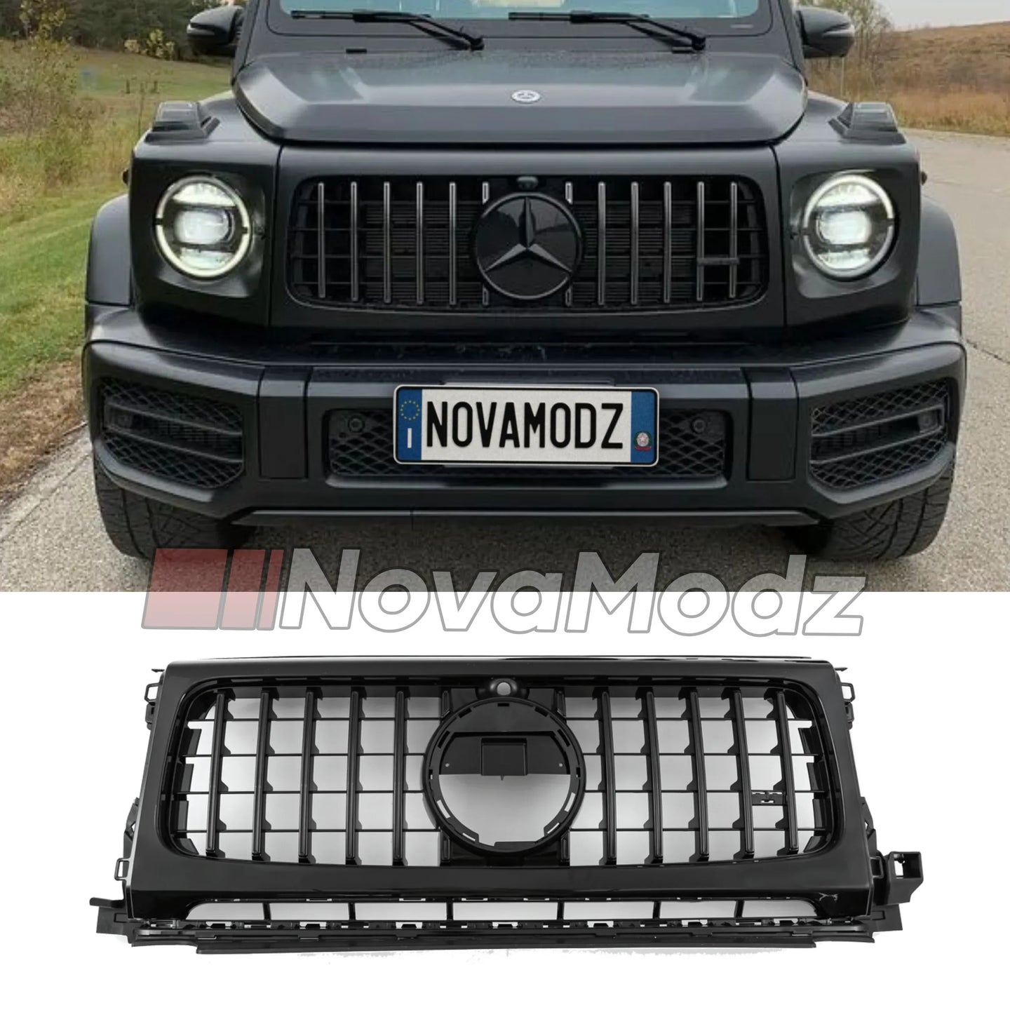 Griglia Panamericana Nero Lucido per Mercedes-Benz Classe G W463 2018 in poi | NovaModz