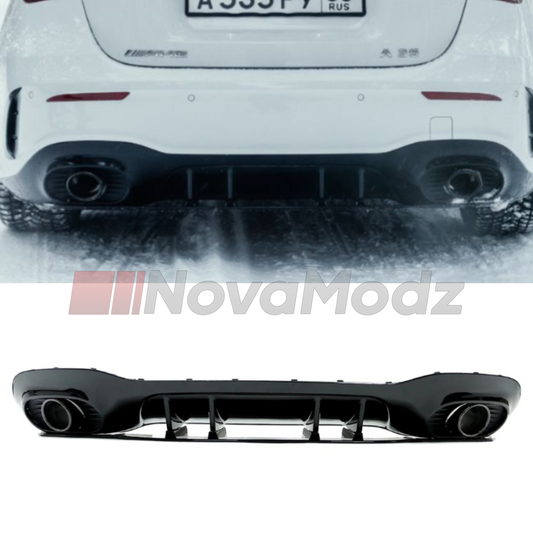 Diffusore posteriore AMG style per Mercedes Classe A W177 in ABS nero lucido