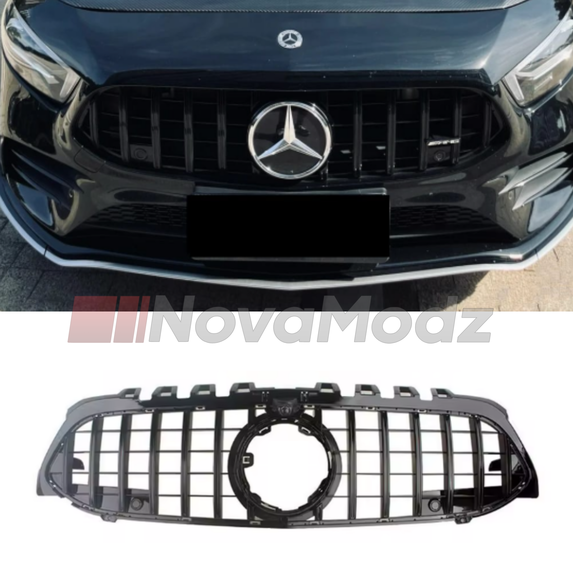 Griglia Panamericana per Mercedes Classe A W177 in ABS nero lucido AMG style