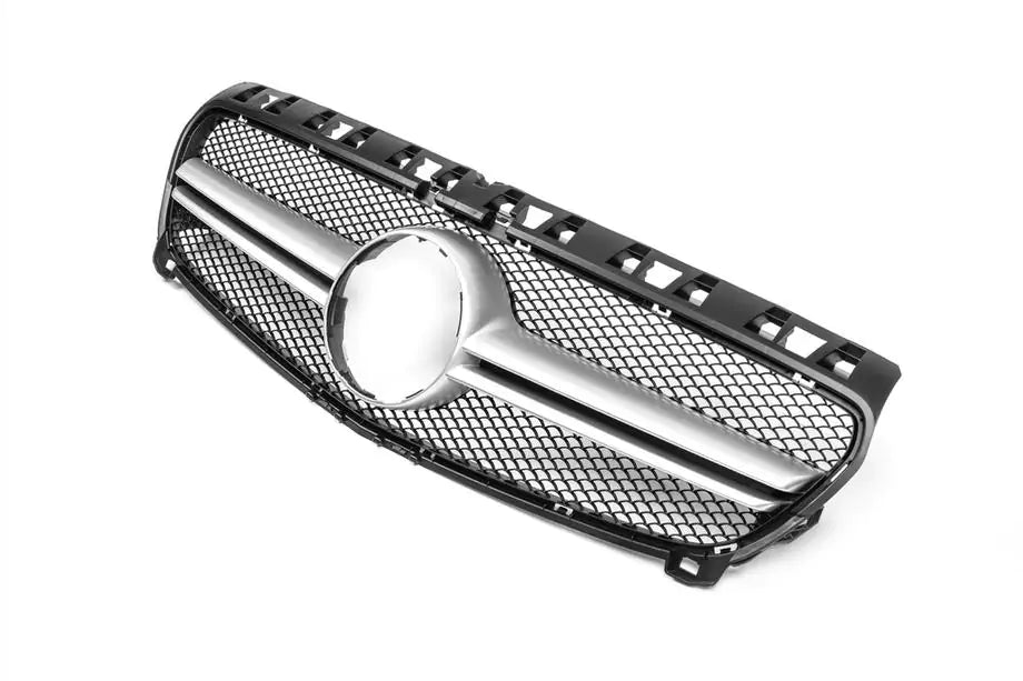 Vista laterale della griglia stile AMG argento per Mercedes Classe A W176