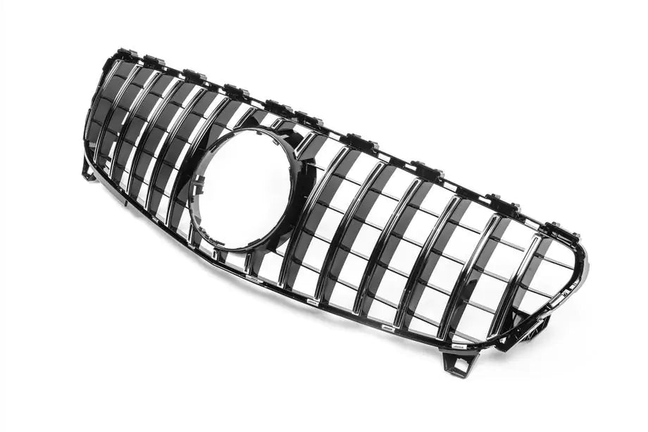 Vista laterale della griglia Panamericana cromata per Mercedes Classe A W176 2016–2018