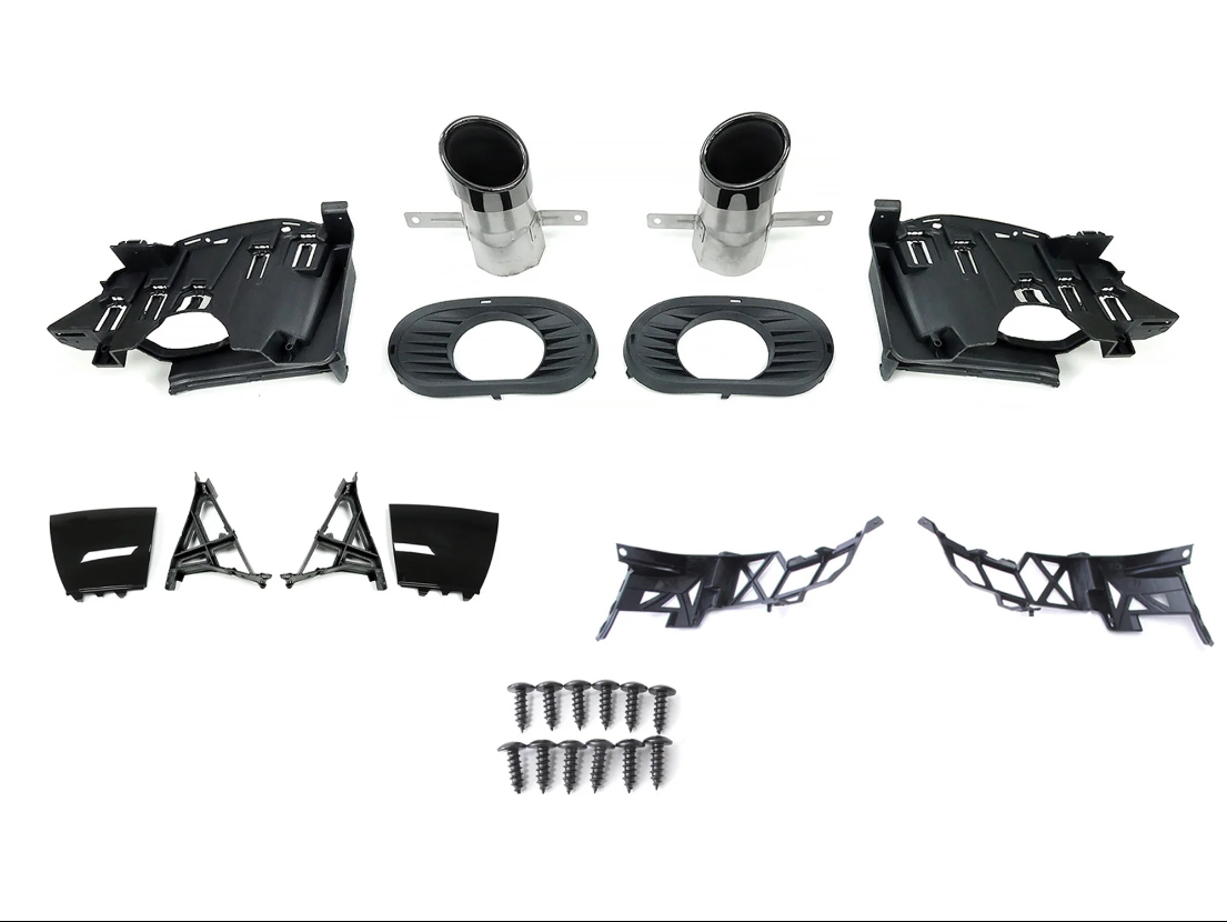 Kit diffusore stile A35 per Mercedes Classe A W177 con terminali doppi, staffe e accessori inclusi
